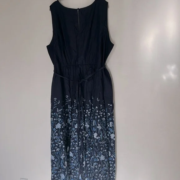 NWOT Woman Within Navy Blue Floral Dress - Picture 5 of 8